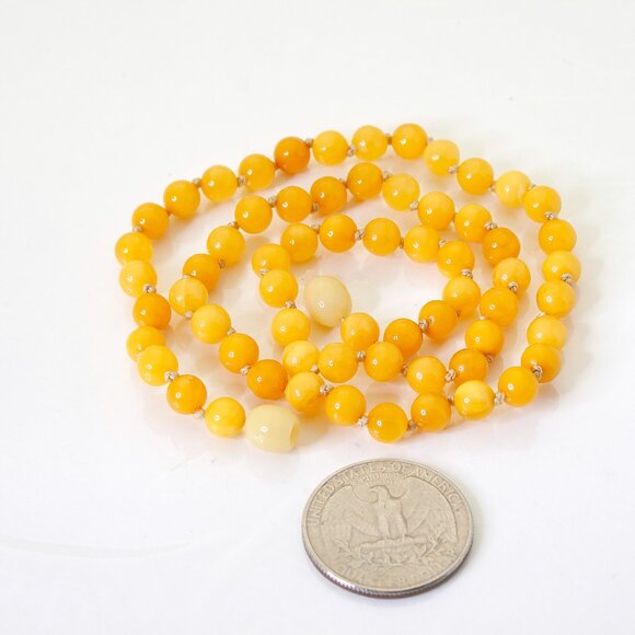 Real BALTIC AMBER Necklace, 100% NATURAL Handmade Butterscotch Amber Beads - Picture 7 of 13